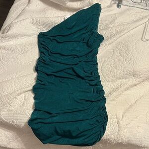 Teal One-Shoulder Dress